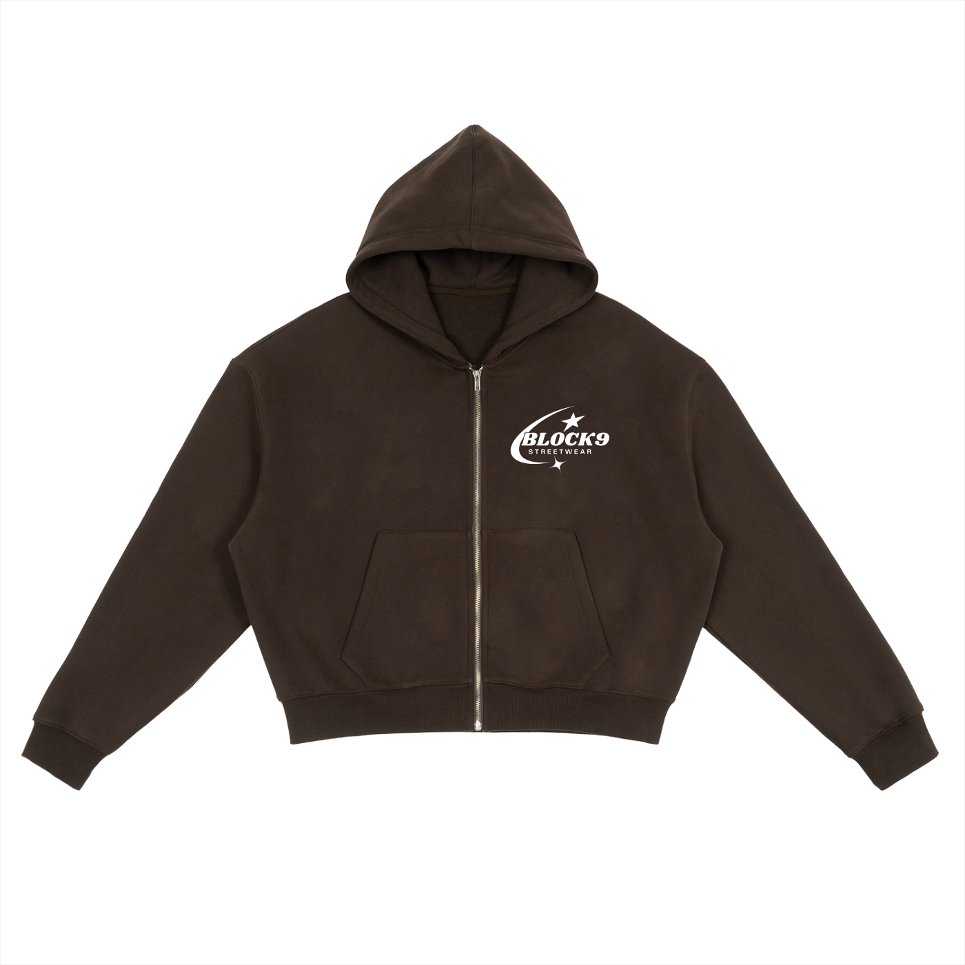 Fleece Zip-Up Boxy Hoodie
