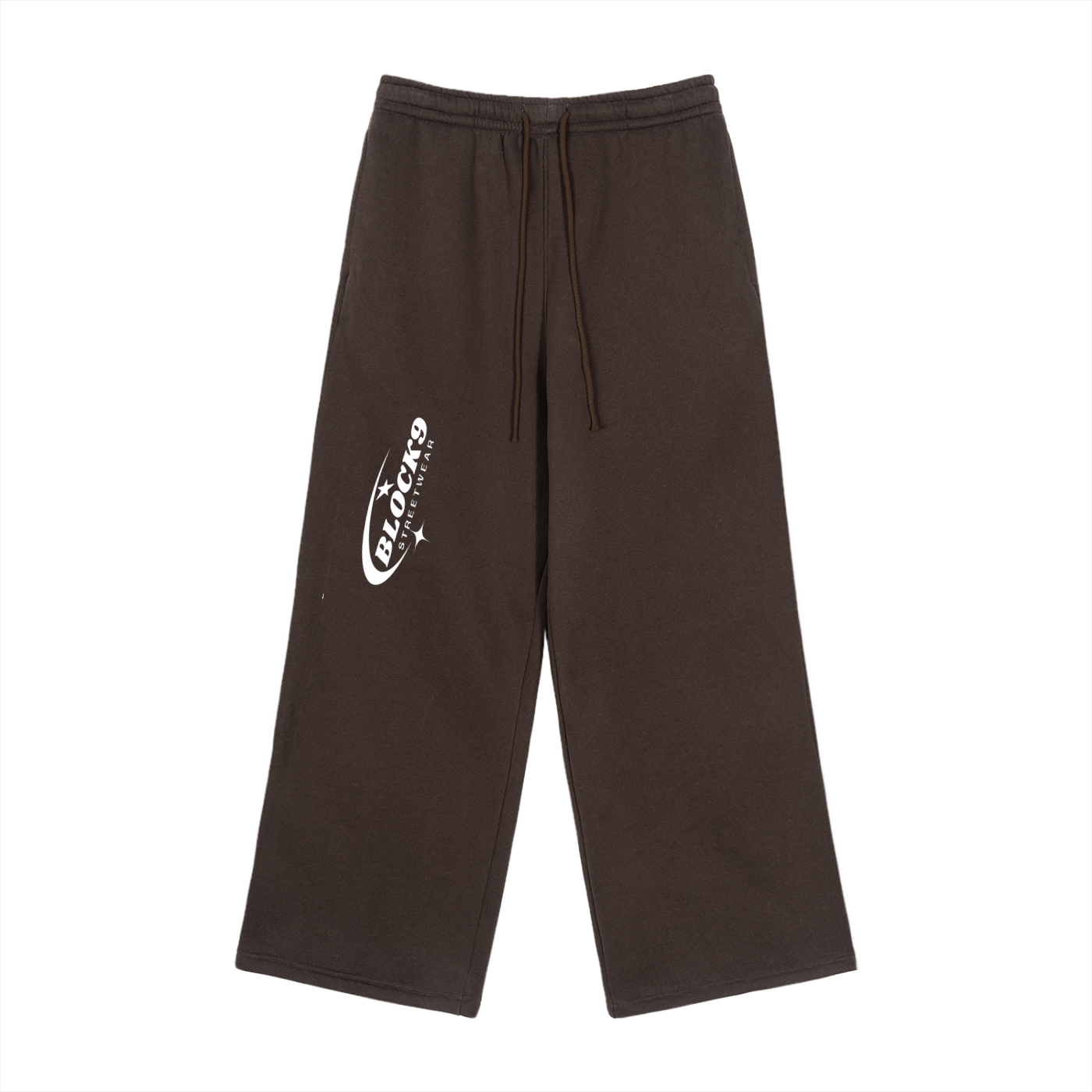 Fleece Drawstring Straight-Leg Sweatpants